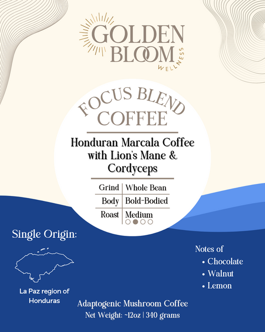 Organic Honduran Marcala Coffee with Lions Mane Mushrooms